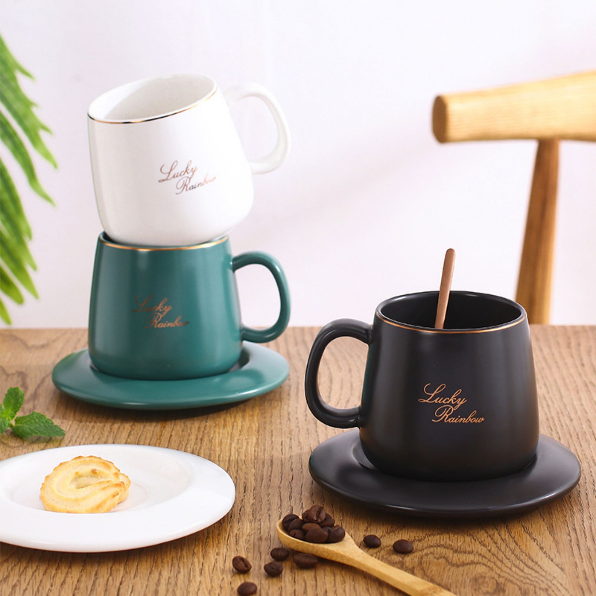 14Oz Ceramic Mug With Tray Item No#20544 - Image 2