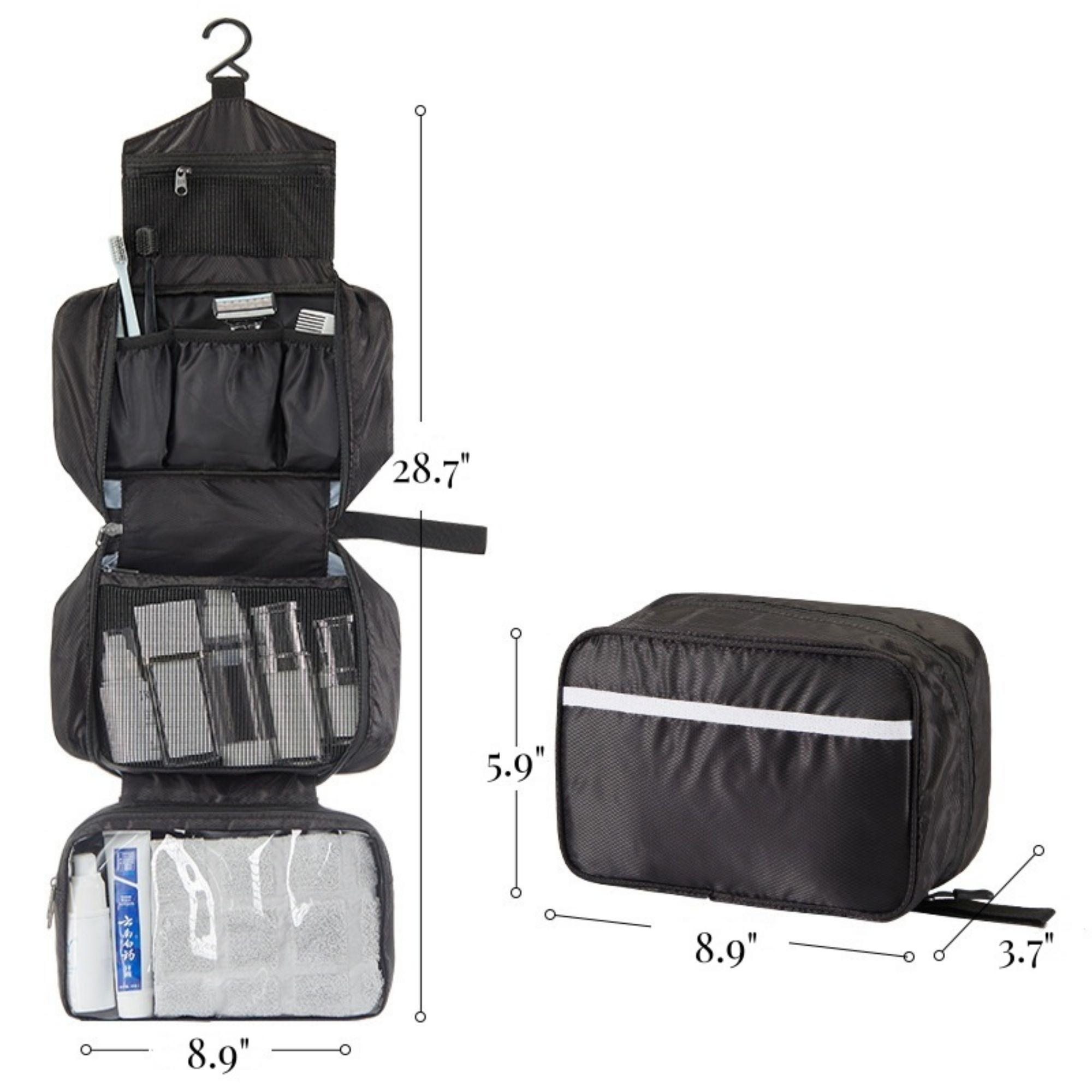 Travel Hanging Folding Toiletry Bag Item No#20689 - Image 2