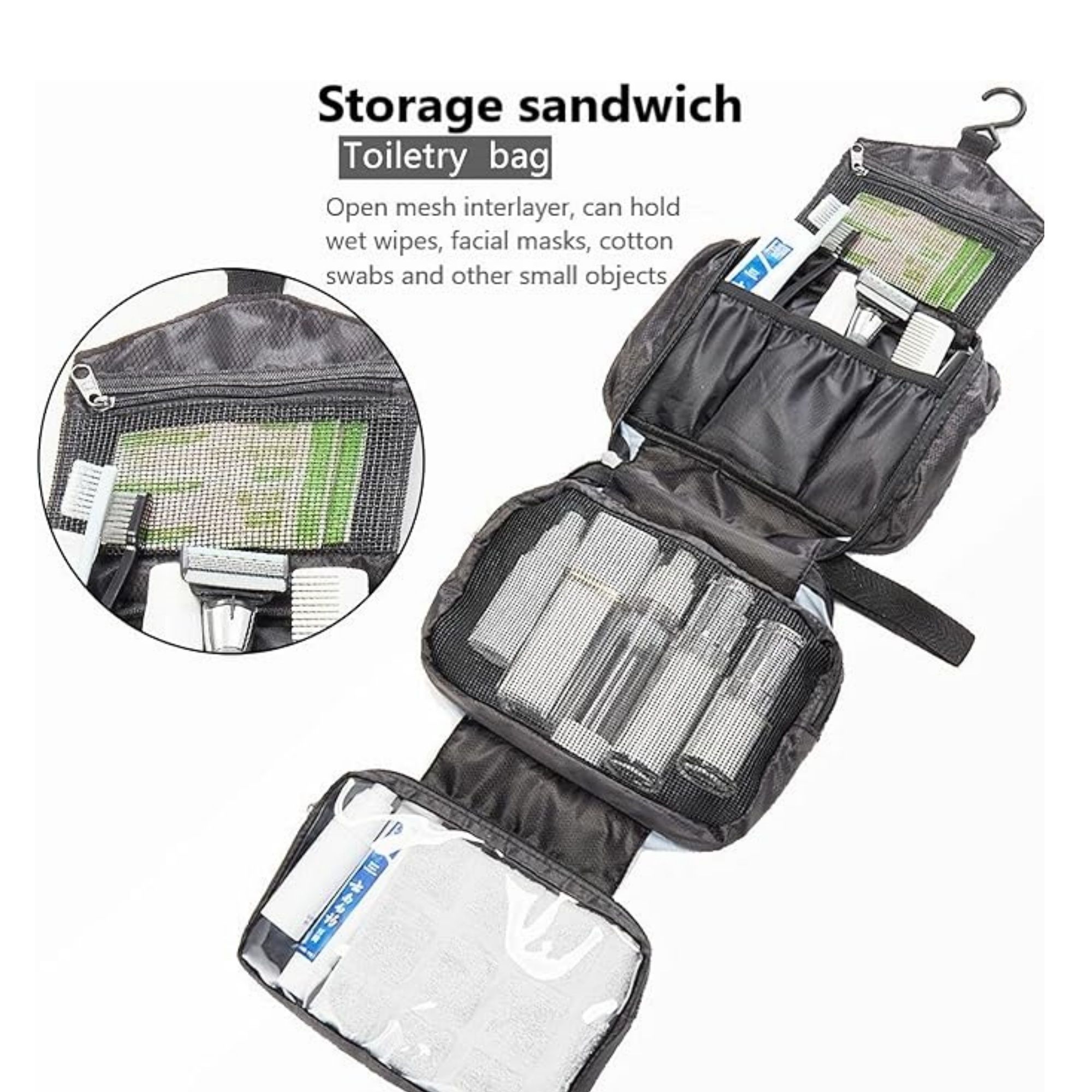 Travel Hanging Folding Toiletry Bag Item No#20689 - Image 3