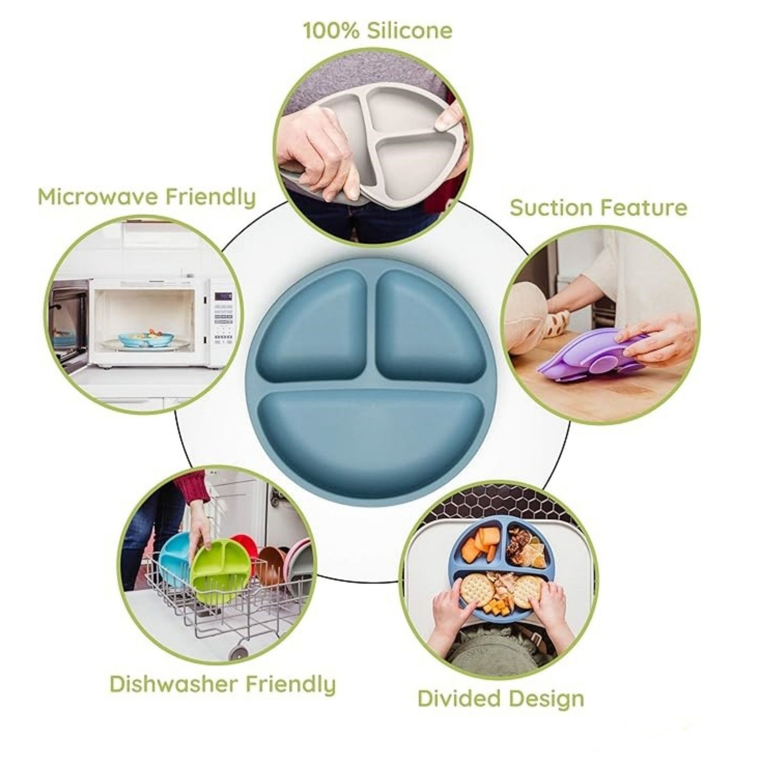 Silicone Baby Plates With Suction Item No#20710 - Image 3