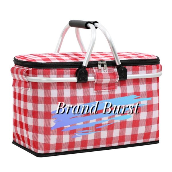 18L Lattice Foldable Insulated Picnic Basket Item No#20727