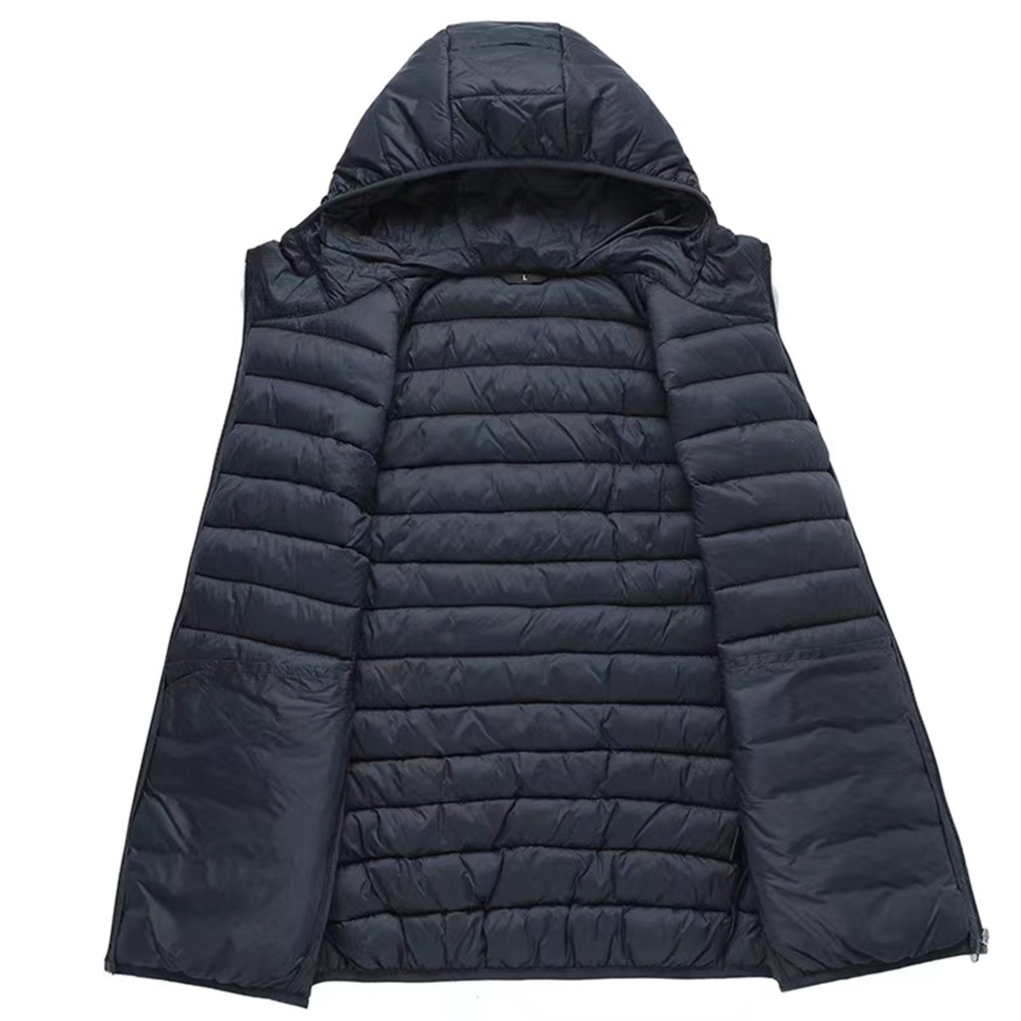 Men'S Lightweight Down Cotton Vest With Hood Item No#21018 - Image 4