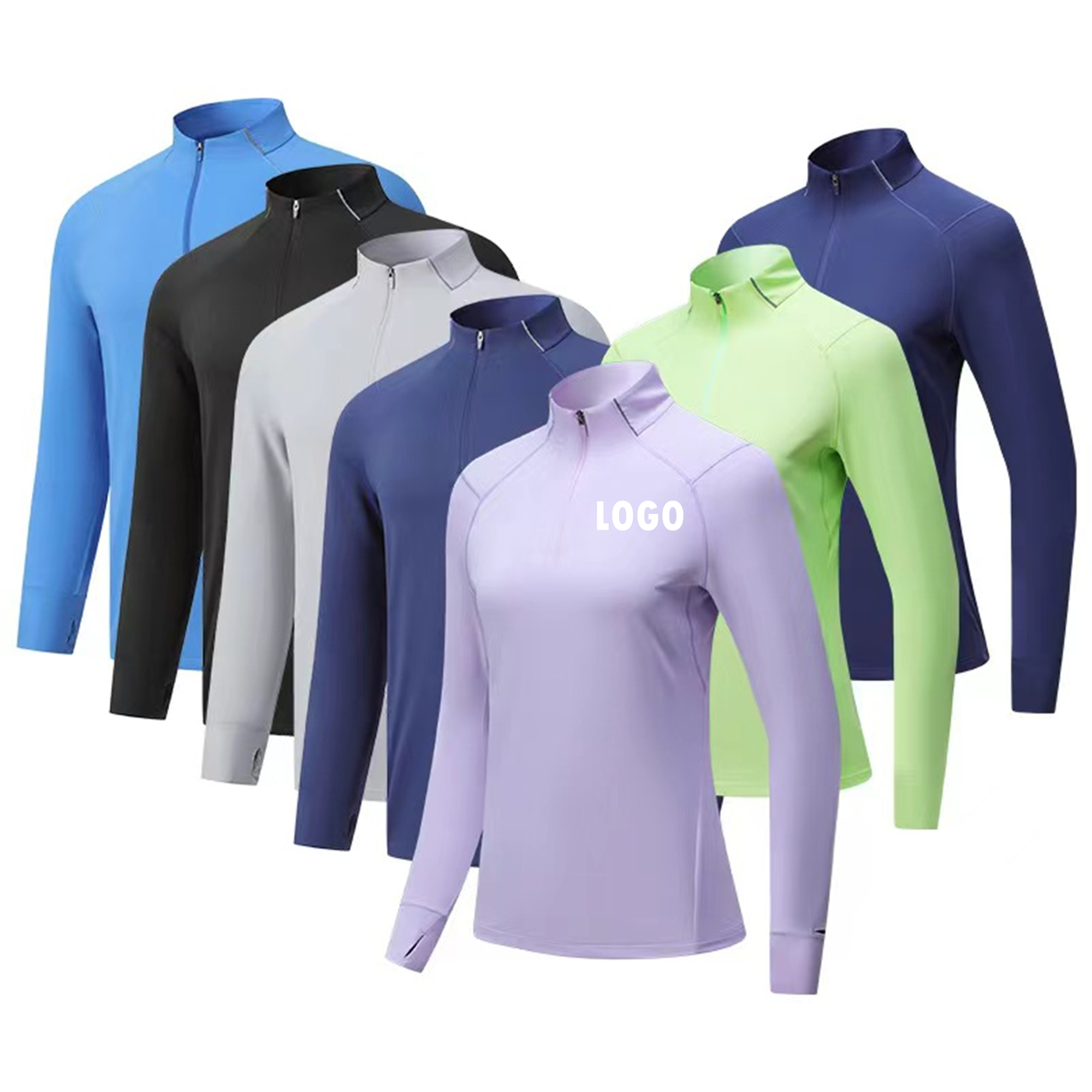 Men'S Long Sleeve Quarter Zip Pullover Shirt Item No#21028