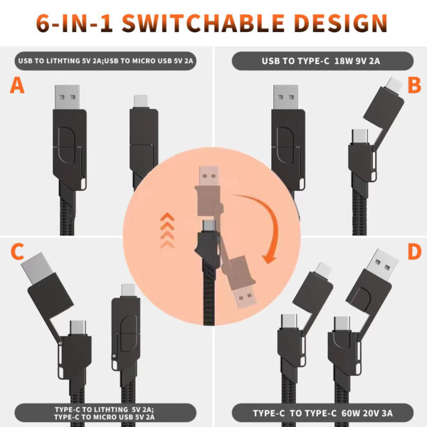 6-In-1 Multi Charging Cable Item No#21079 - Image 2