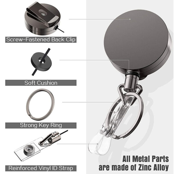 Round Retractable Badge Holders With Belt Clip Item No#21202 - Image 3