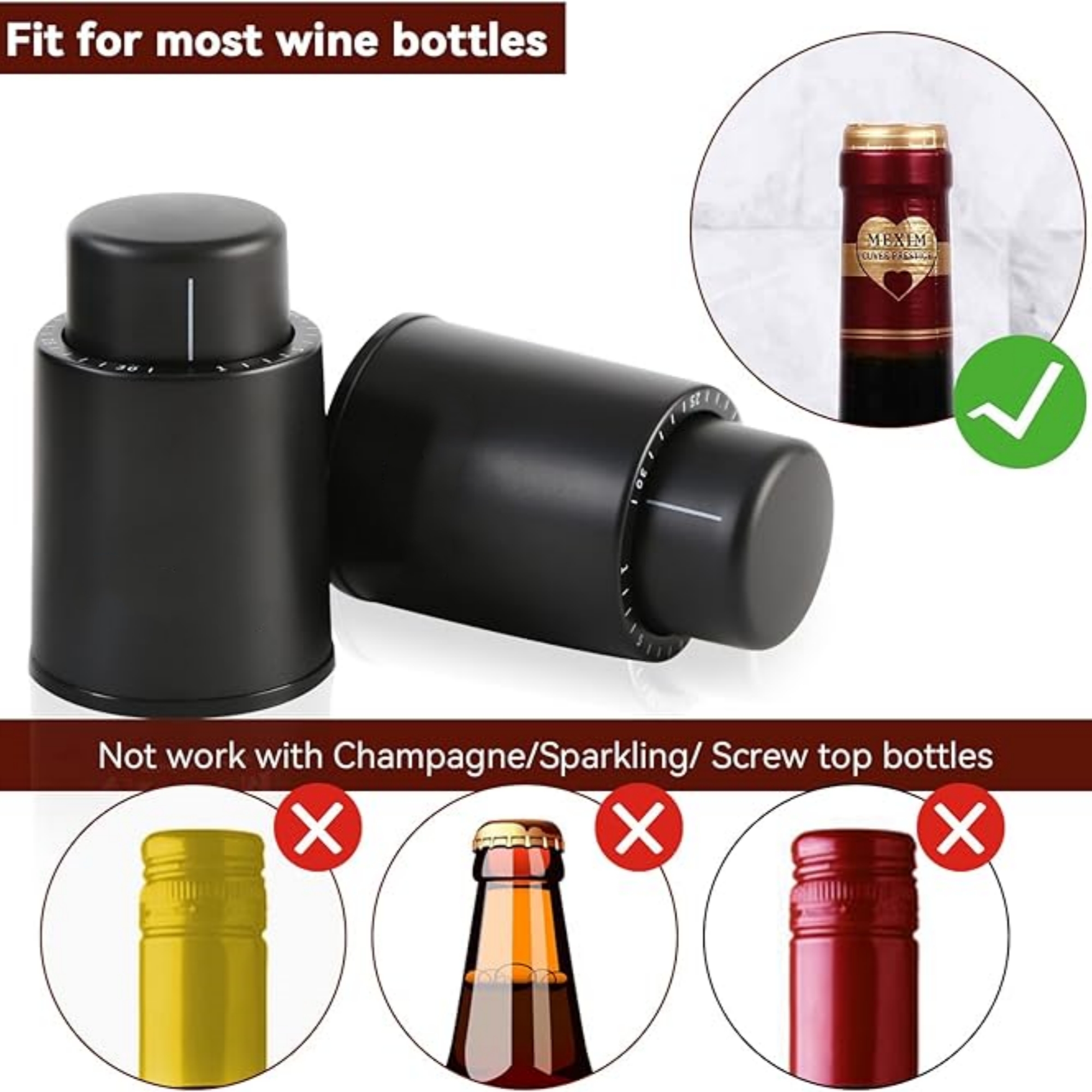 Real Vacuum Wine Stopper Item No#21306 - Image 4