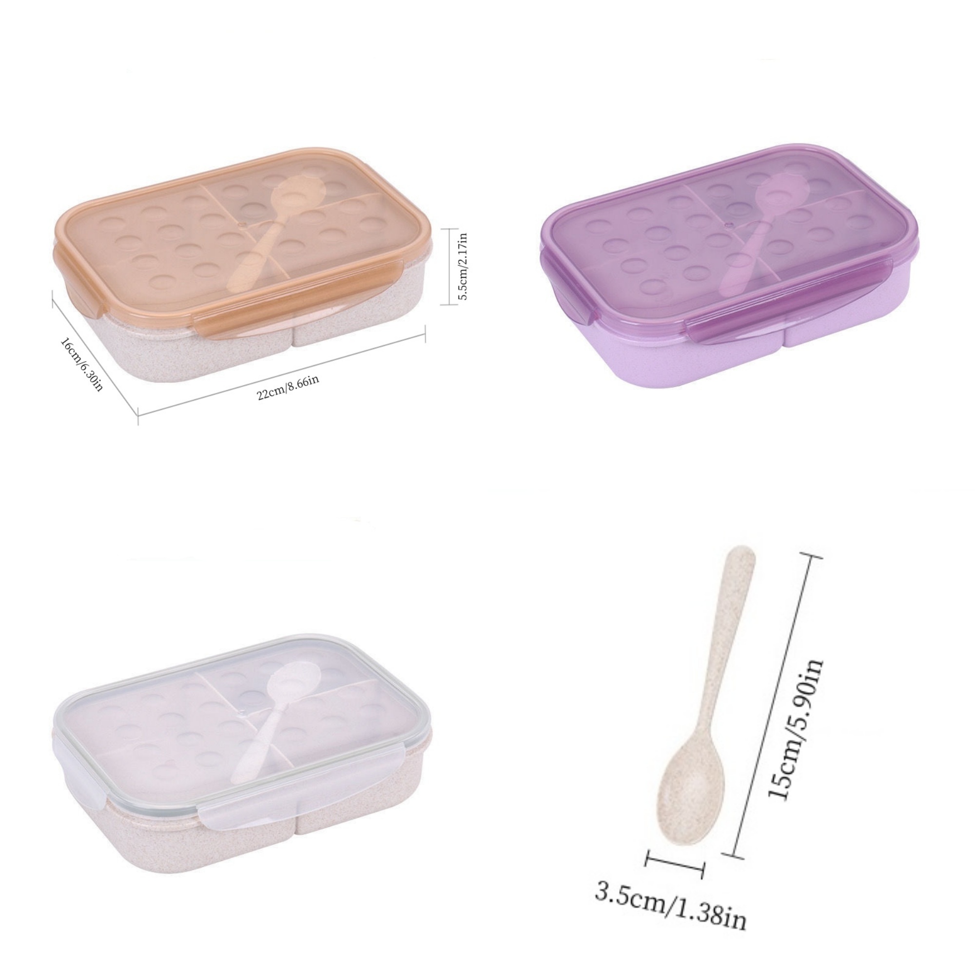 Wheat Straw Bento Lunch Box Item No#22009 - Image 2