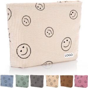 Smiling Face Corduroy Makeup Bag Item No#20160