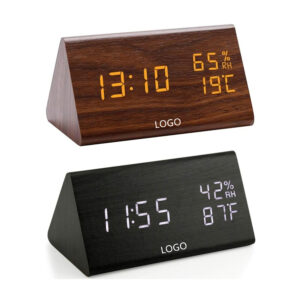 Wooden Digital Alarm Clock With Led Time Display Item No#20177