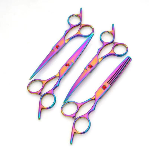 Rainbow Coated 6 In 1 Dog Grooming Scissors Set Item No#20022 - Image 2