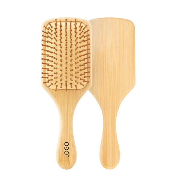 Square Bamboo Paddle Hair Brush With Bamboo Bristles For Men Women Item No#20076