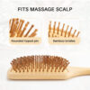 Square Bamboo Paddle Hair Brush With Bamboo Bristles For Men Women Item No#20076 - Image 3