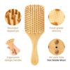 Square Bamboo Paddle Hair Brush With Bamboo Bristles For Men Women Item No#20076 - Image 4