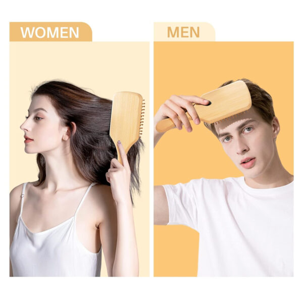 Square Bamboo Paddle Hair Brush With Bamboo Bristles For Men Women Item No#20076 - Image 5