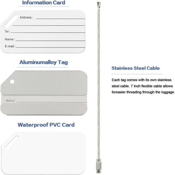Aluminum Luggage Tags Travel Baggage Item No#20091 - Image 2