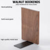 1 Pair Of Wood Walnut Bookends Item No#20100 - Image 4