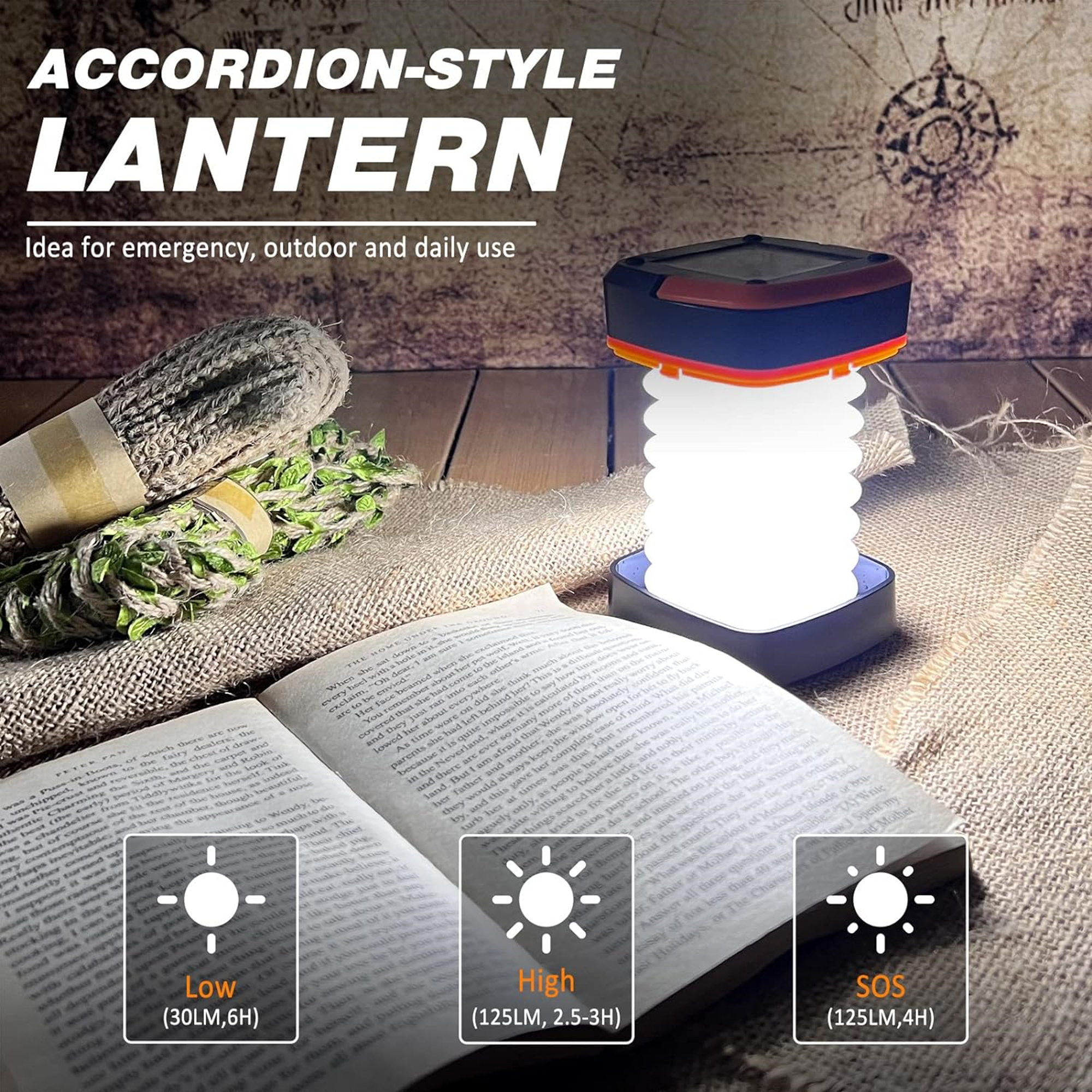 Folding Usb Rechargeable Solar Camping Lantern Item No#20101 - Image 2