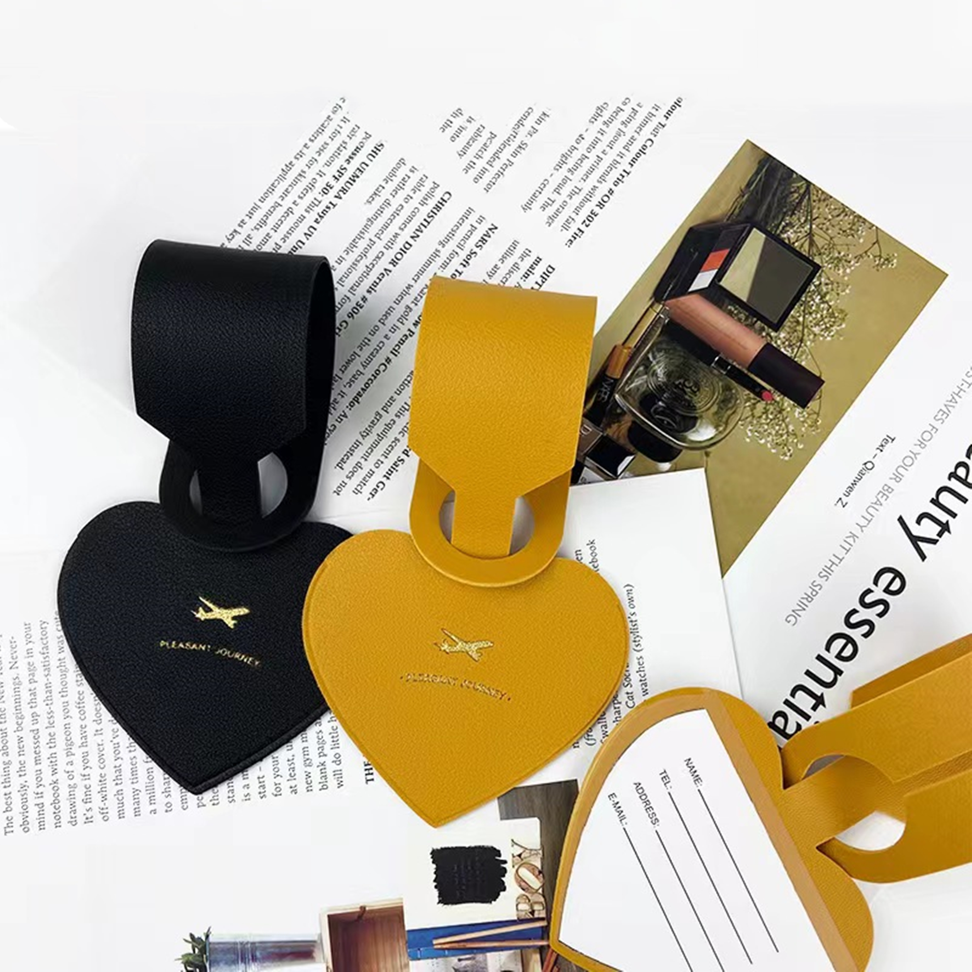 Heart Sharp Leather Luggage Tags For Suitcase Item No#20138 - Image 4