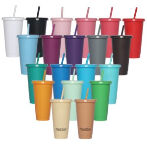 24 Oz Tumbler With Straw And Lid Item No#21409