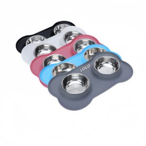 Water And Food Feeder Bowls With Silicone Mat Item No#20008