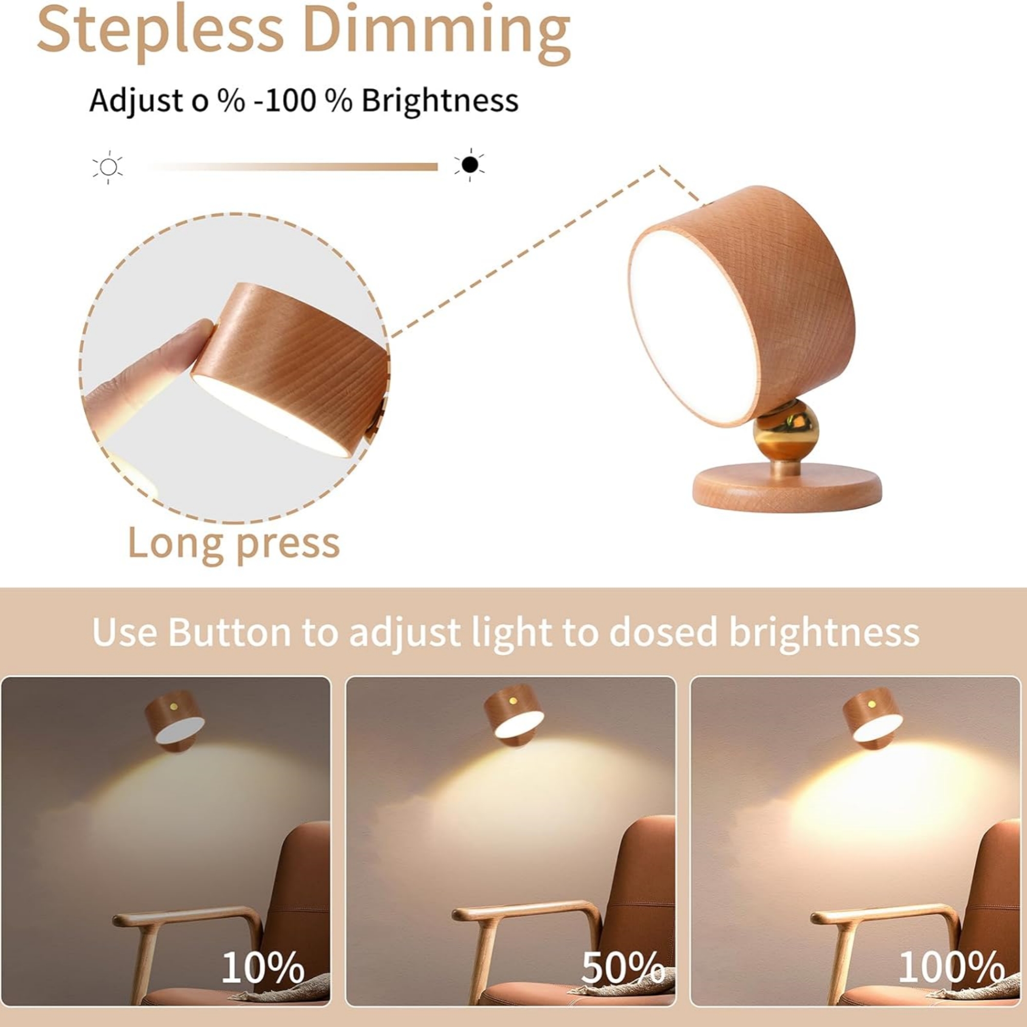 Wooden Led Wall Sconce Item No#21641 - Image 3