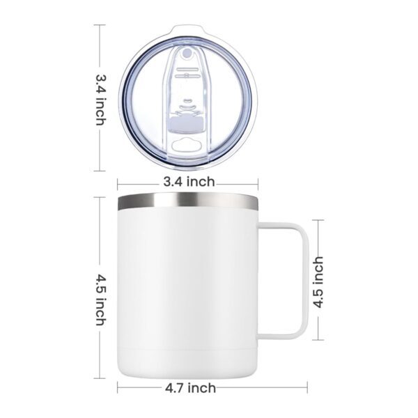12Oz Coffee Mug With Handle And Sliding Lid Item No#22235 - Image 3