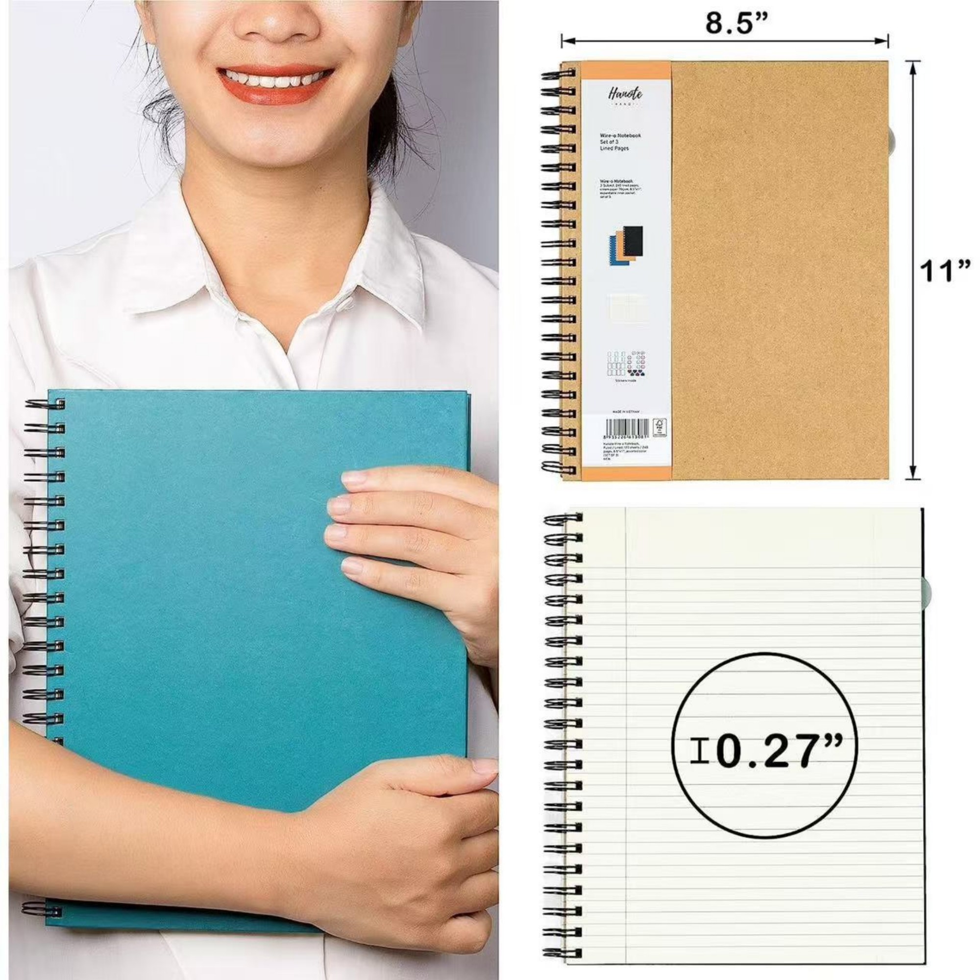 A5 120 Sheets Spiral Ruled Journal Wth Hard Cover Item No#22434 - Image 3
