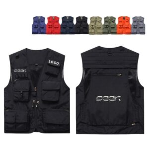 Mens Hooded Mesh Multiple Pockets Traveling Vest Item No#22435