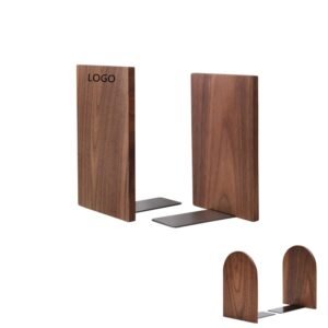 1 Pair Of Wood Walnut Bookends Item No#20100