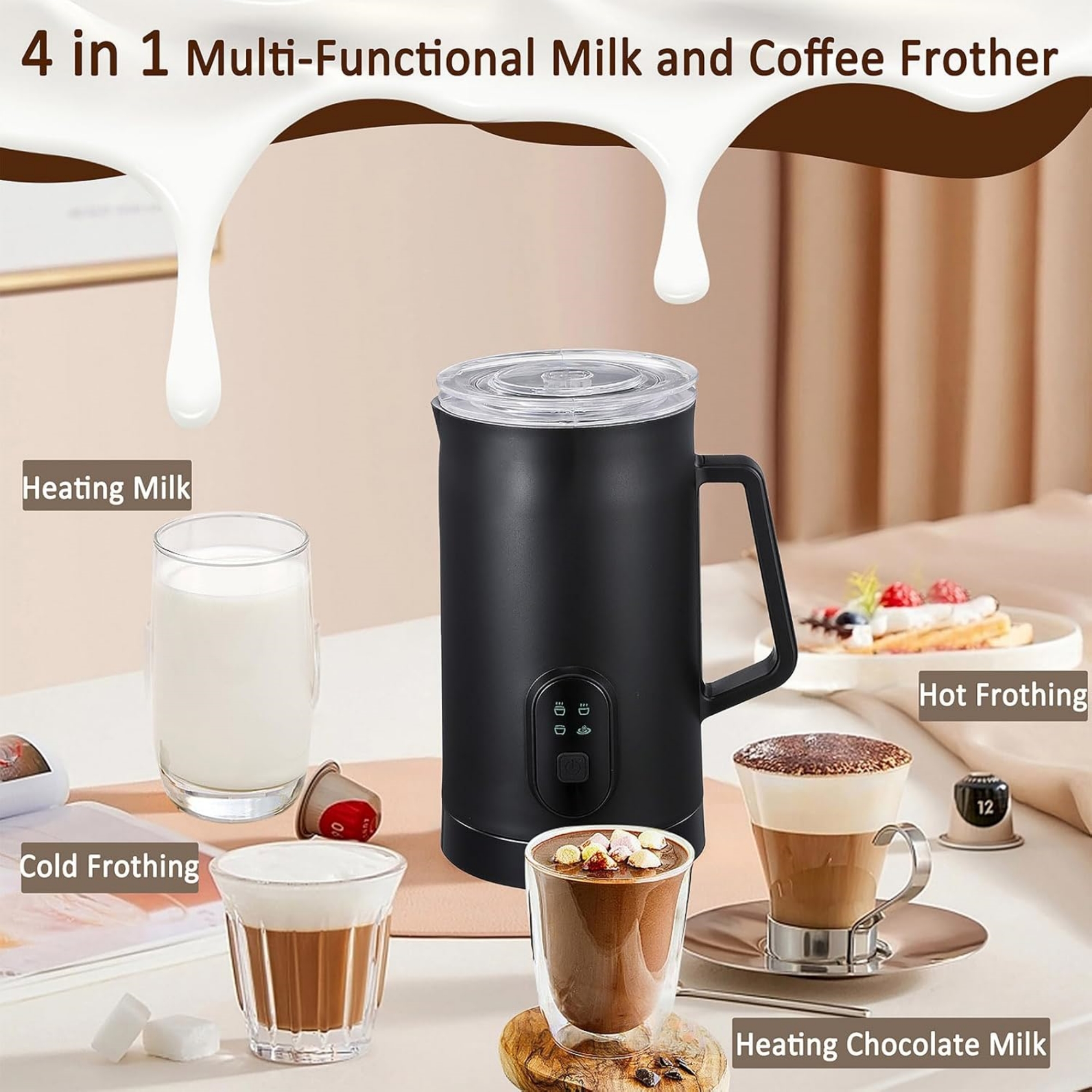 4 in 1 Multi-Functional Milk And Coffee Frother Item No#21693 - Image 3