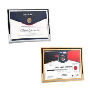 A4 Crystal Glass Certificate Frame Item No#22480