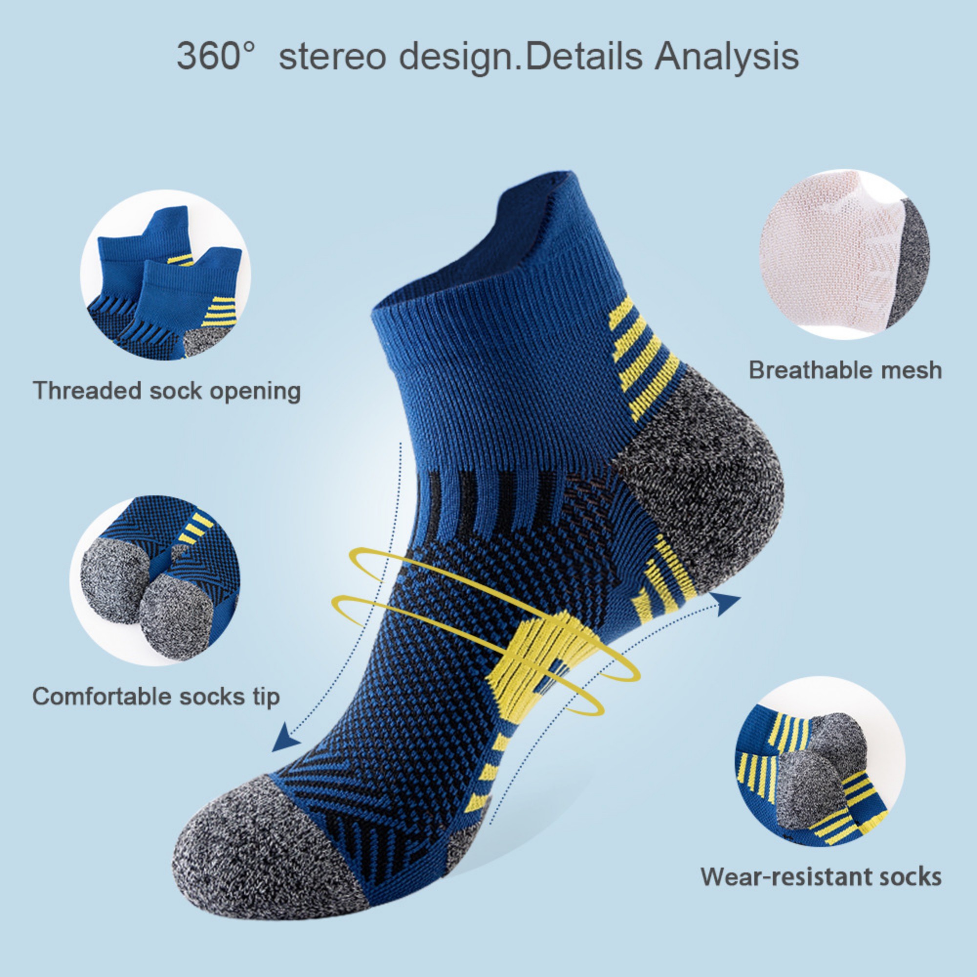 Men's Cotton Sports Socks Item No#22647 - Image 3