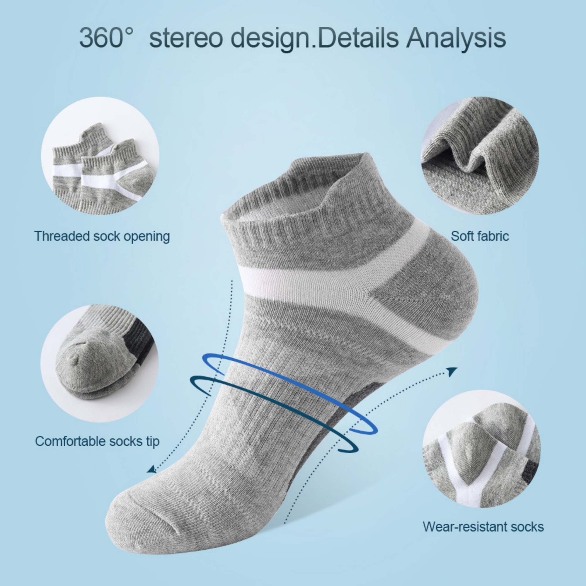 Men's Cotton Sports Socks Item No#22648 - Image 3
