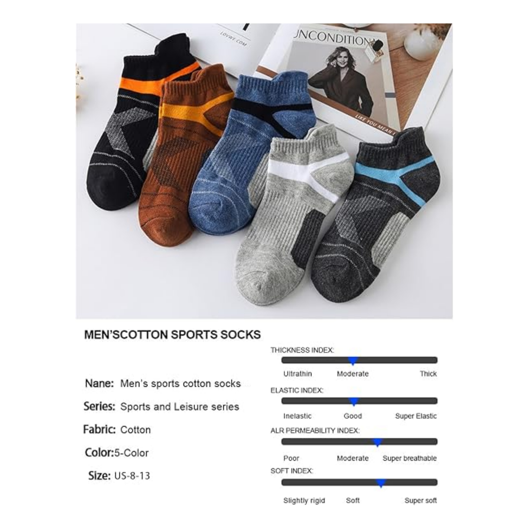 Men's Cotton Sports Socks Item No#22648 - Image 4