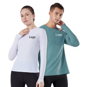 Unisex Long Sleeve Crewneck Breathable T-Shirt Item No#21838