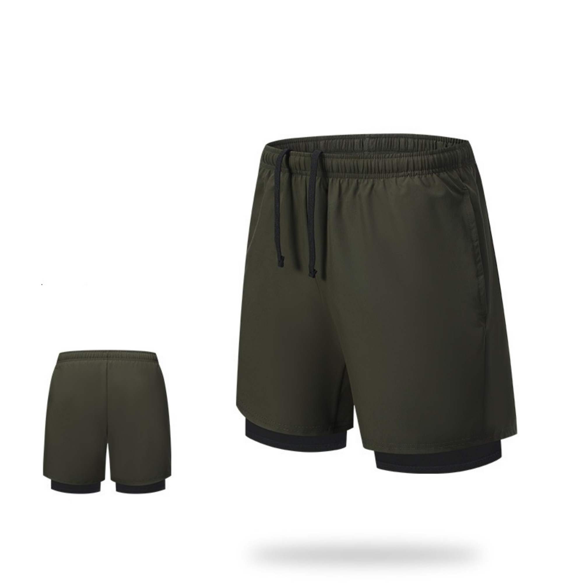 Men's 2-In-1 Quick Dry Shorts With Zipper Pockets Item No#21852 - Image 9