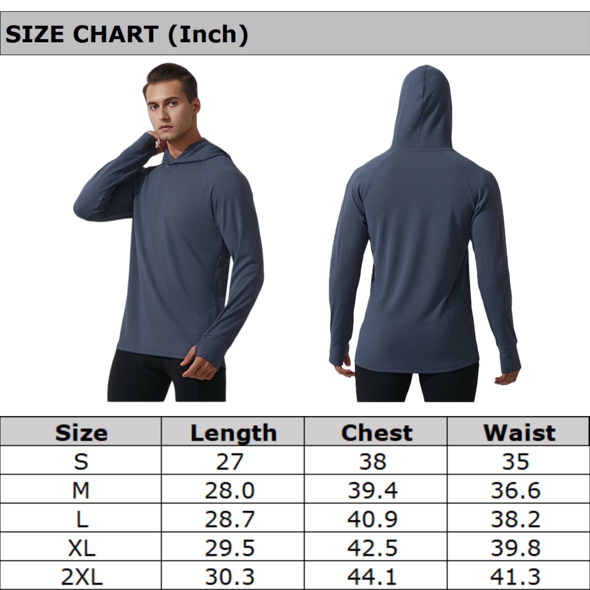 Men's Long Sleeve Lightweight Hoodie Item No#21853 - Image 3