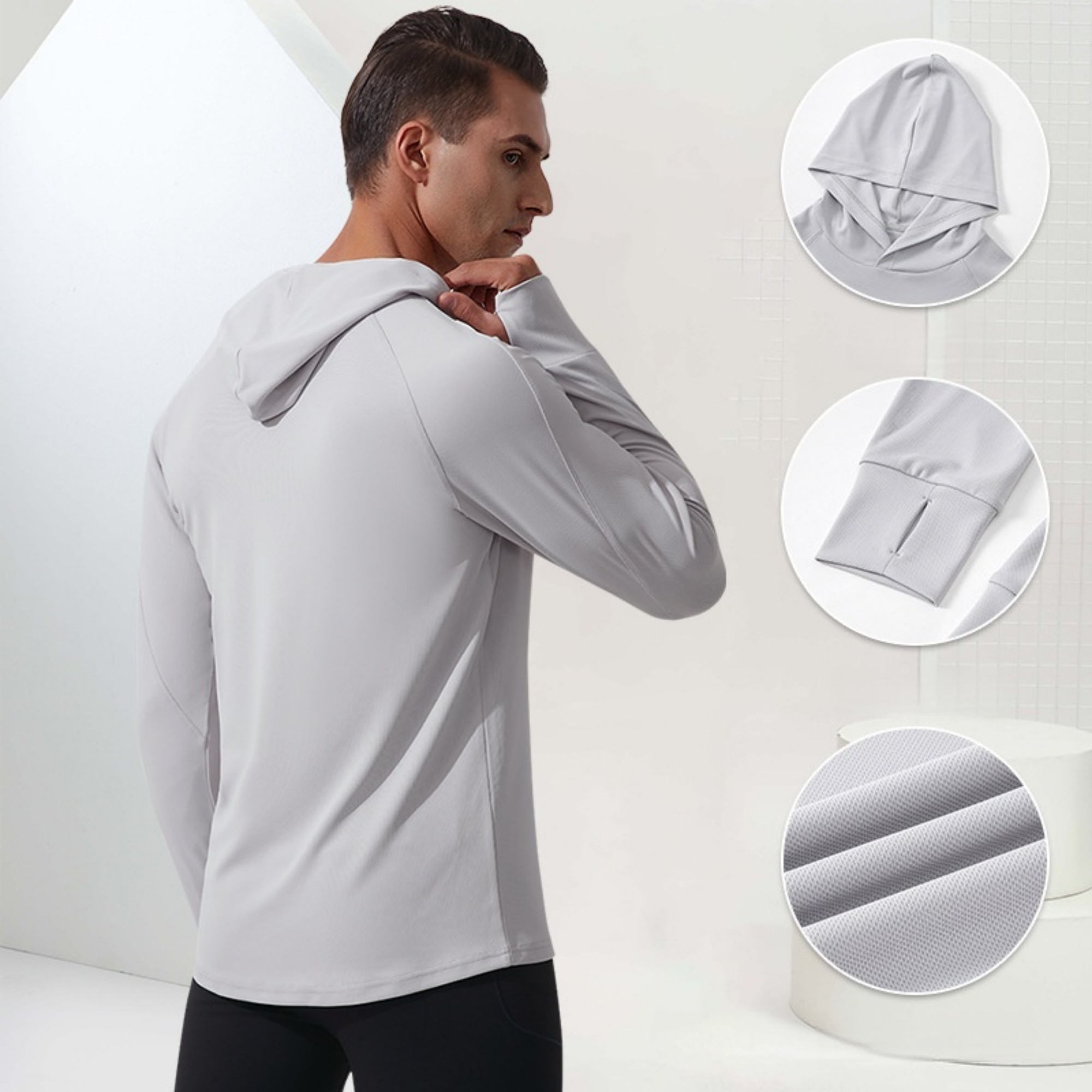 Men's Long Sleeve Lightweight Hoodie Item No#21853 - Image 5