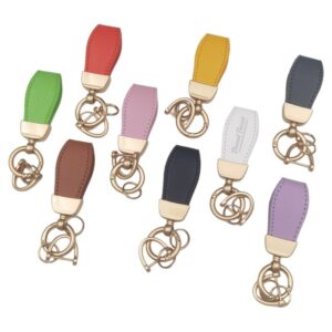 PU Car Keychain With Anti-Lost Screw D-Ring Item No#21892