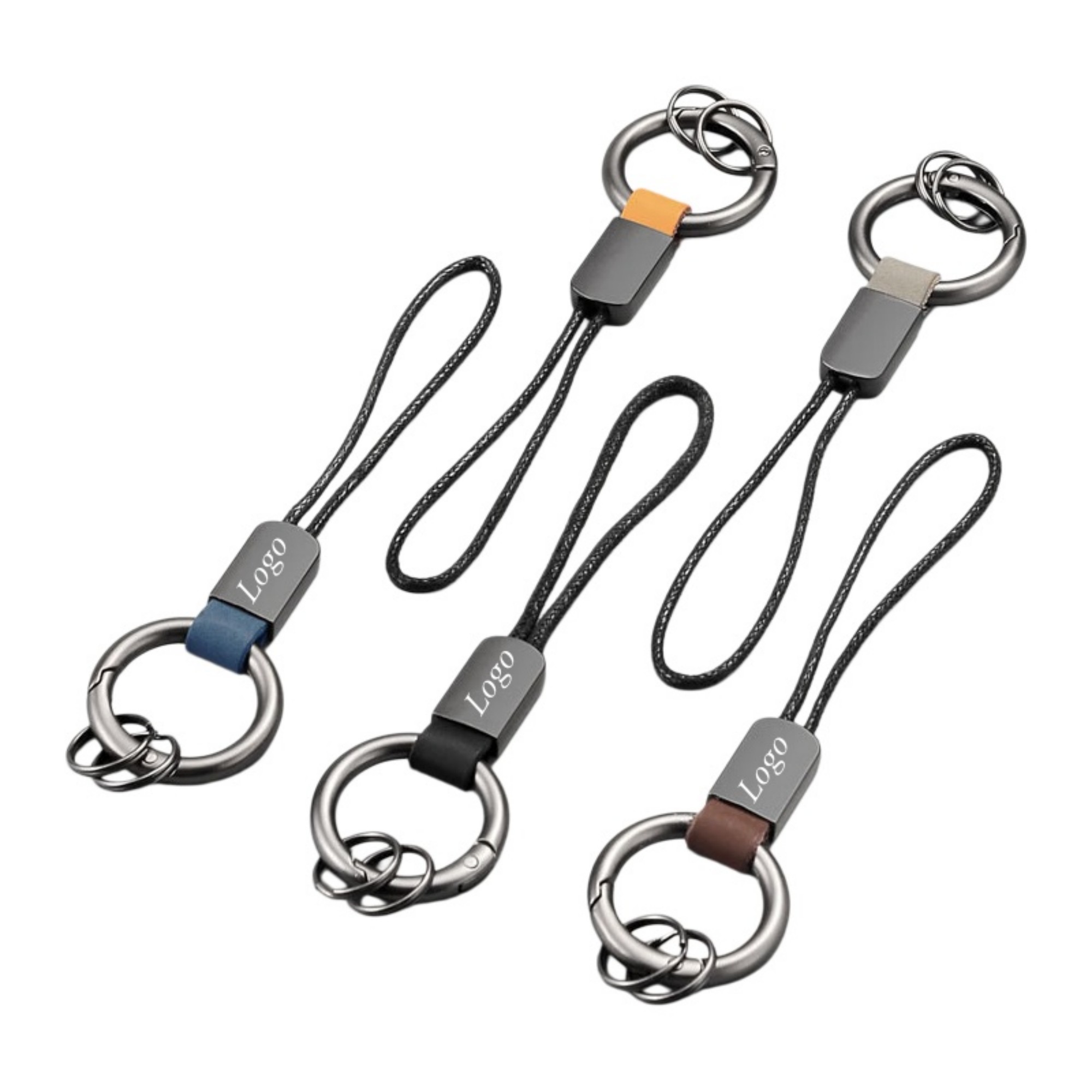 Microfiber Leather Keychain With Wrist Lanyard And Frosted Buckle Item No#21895