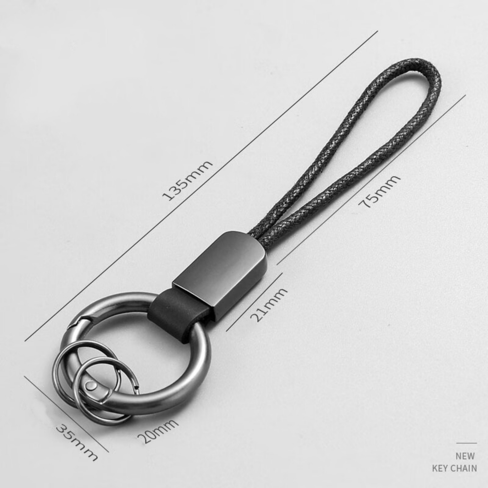 Microfiber Leather Keychain With Wrist Lanyard And Frosted Buckle Item No#21895 - Image 3
