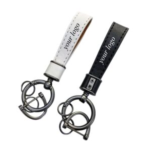 PU Leather Keychain With 360° Rotating Horseshoe Buckle Item No#21900