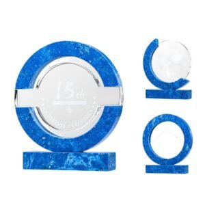 Round Blue Marble Crystal Trophy Item No#21953