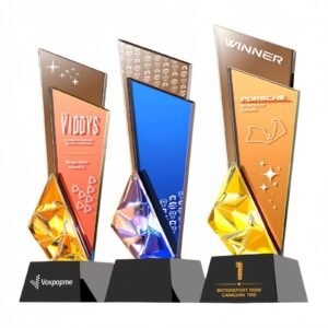 Three Layer Color Plated Crystal Trophy Item No#21955