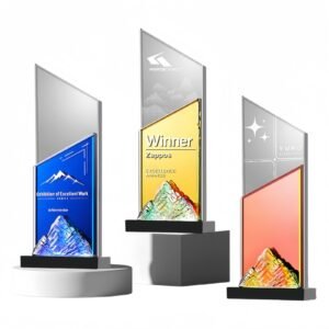 Colorful Mountain Peak Crystal Trophy Item No#21956