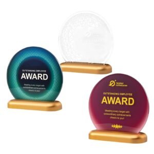 Round Crystal Trophy With Aluminum Base Item No#21959